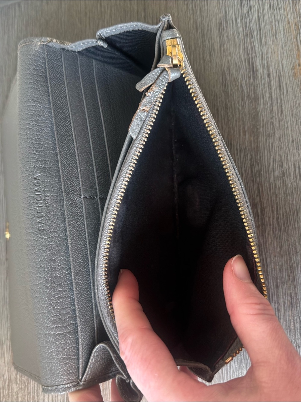 Balenciaga Giant Gray Leather Wallet with COA Non Branded Chain Included - Picture 11 of 12